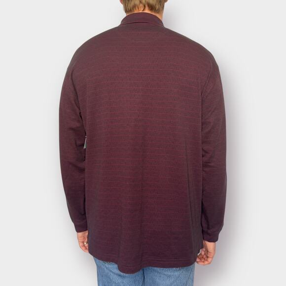 Y2K Van Heusen Burgundy Black Collared Top - Picture 4 of 5